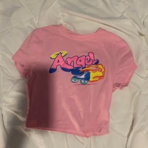 Pink angel crop top